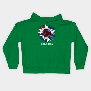 Sunflower SOS Cuba Cuba Flag, Cuban Fist, Free Cuba Libre Kids Hoodie